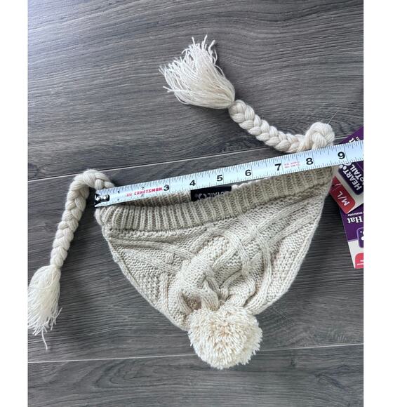 Heart to Tail Pet Winter Hats M/L Pink Cream Lot of 2 NEW NWT - Picture 4 of 6